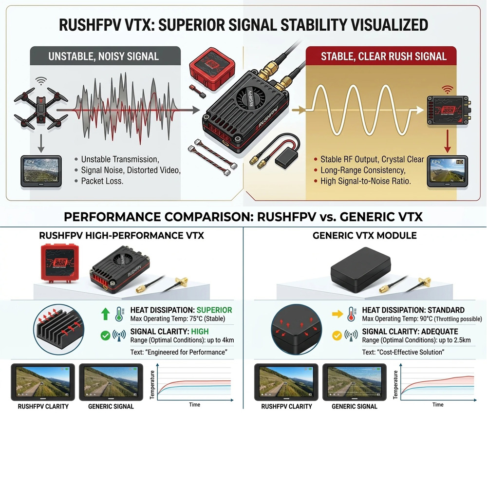 RUSHFPV RUSH MAX SOLO 2.5W / T - Rushfpv Rush Max Solo 5.8G 2.5W Vtx บทวิจารณ์และราคา
